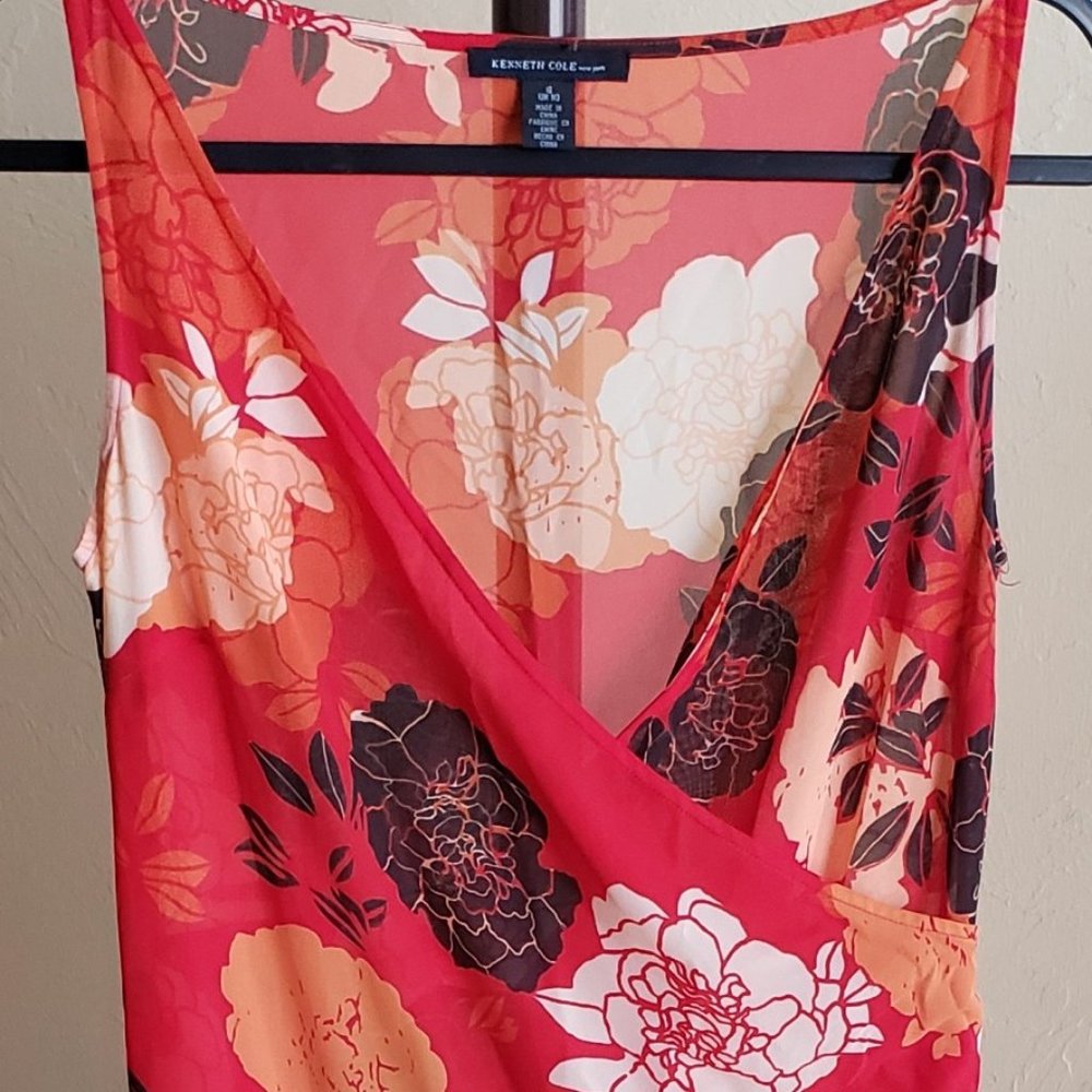 *Host Pick* Kenneth Cole New York Women's Asymmetrical Floral Dress Size 6 - Picture 6 of 13